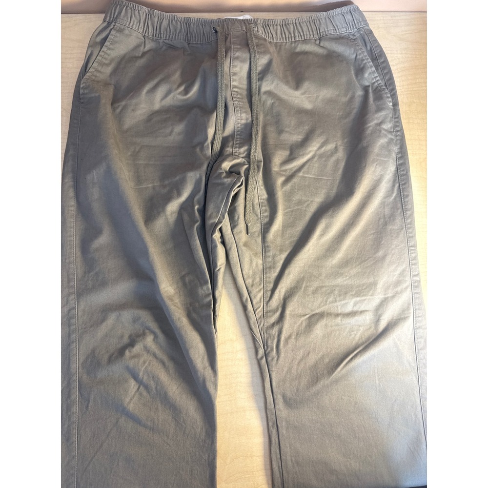 Free Planet Mens Jogger Pants Green Khaki Stretch Drawstring FE9P04BRKE Size L